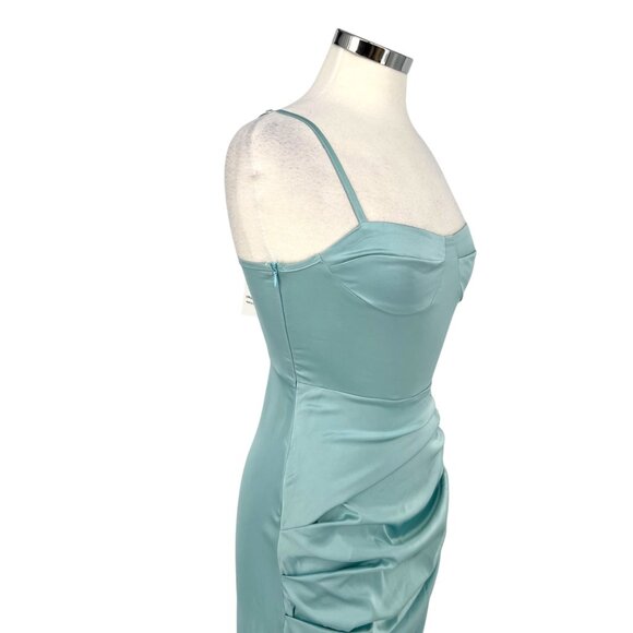 Cider Illusion Ruched Midi Dress Light Blue Size XS NWT - Picture 7 of 12